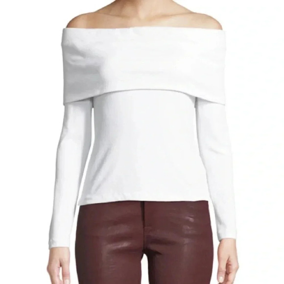 EUC Club Monaco Tabbie Off-the-Shoulder Top in White Size Medium - Picture 4 of 10